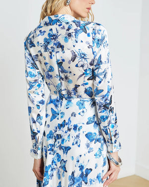 White and Blue Butterflies Tyler Blouse