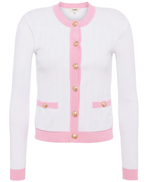 White and Cotton Candy Leon Cardigan