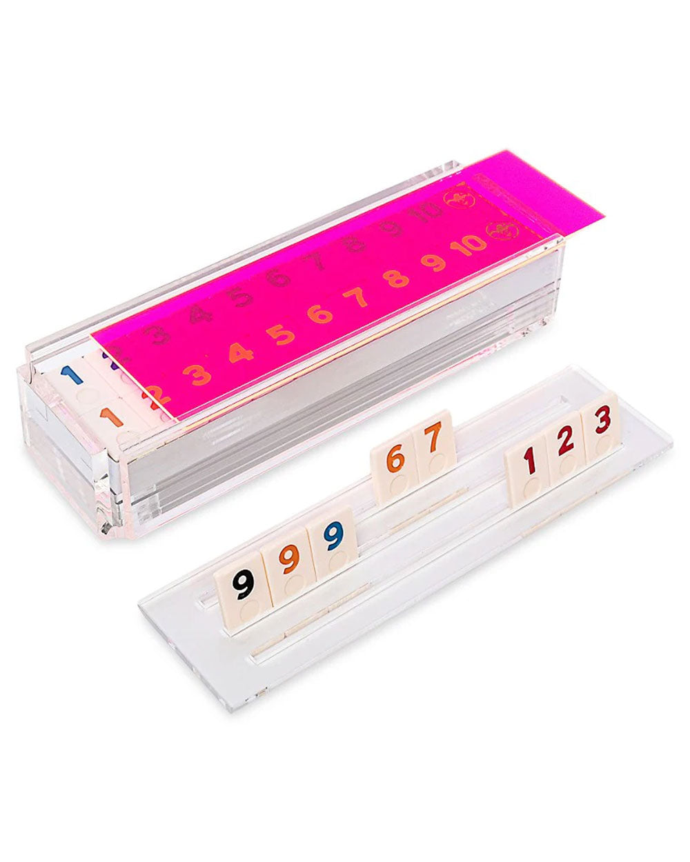 Luxe Rummy Tile Game in Neon Pink