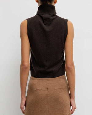 Chocolate Zoe Sleeveless Turtleneck