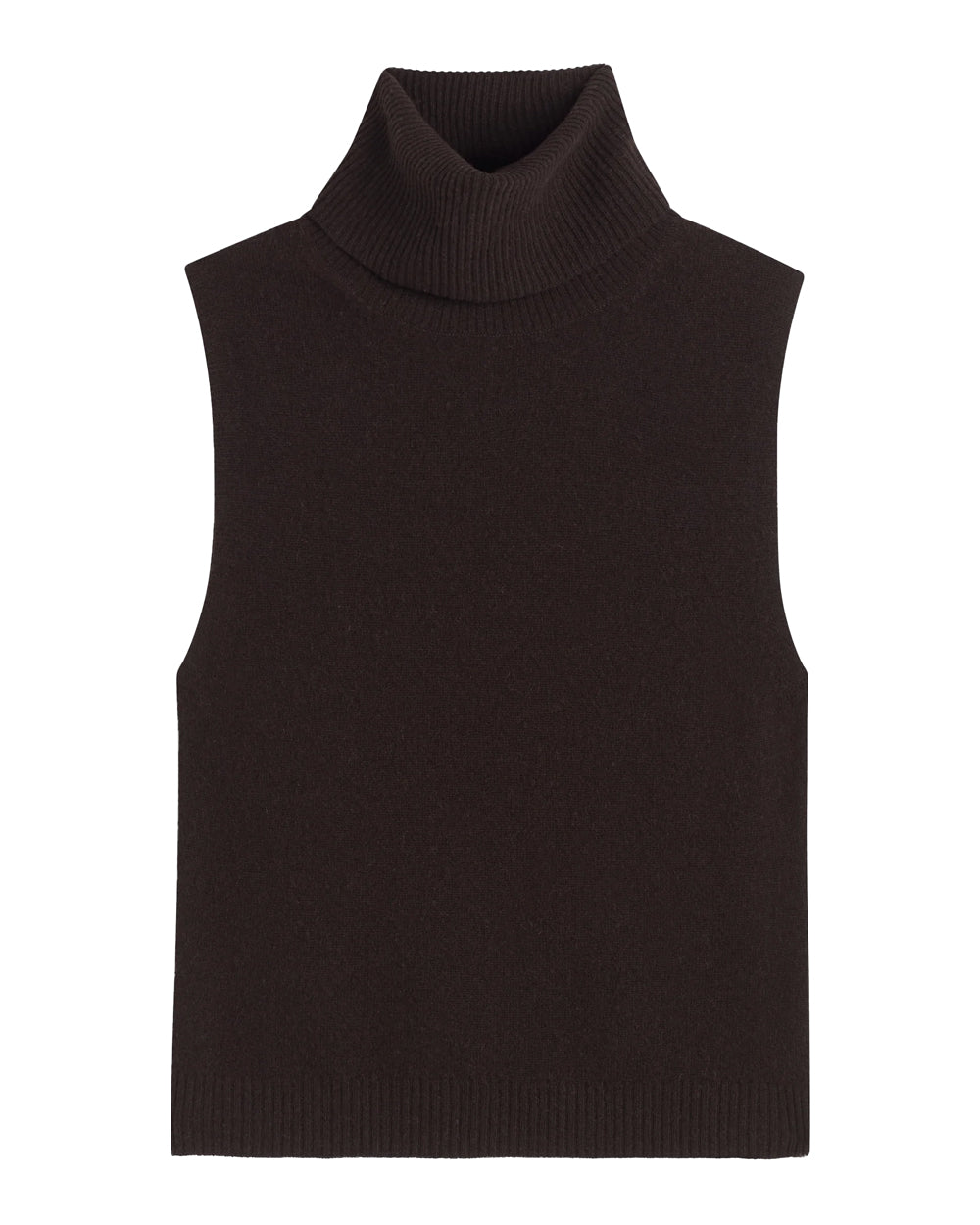 Chocolate Zoe Sleeveless Turtleneck