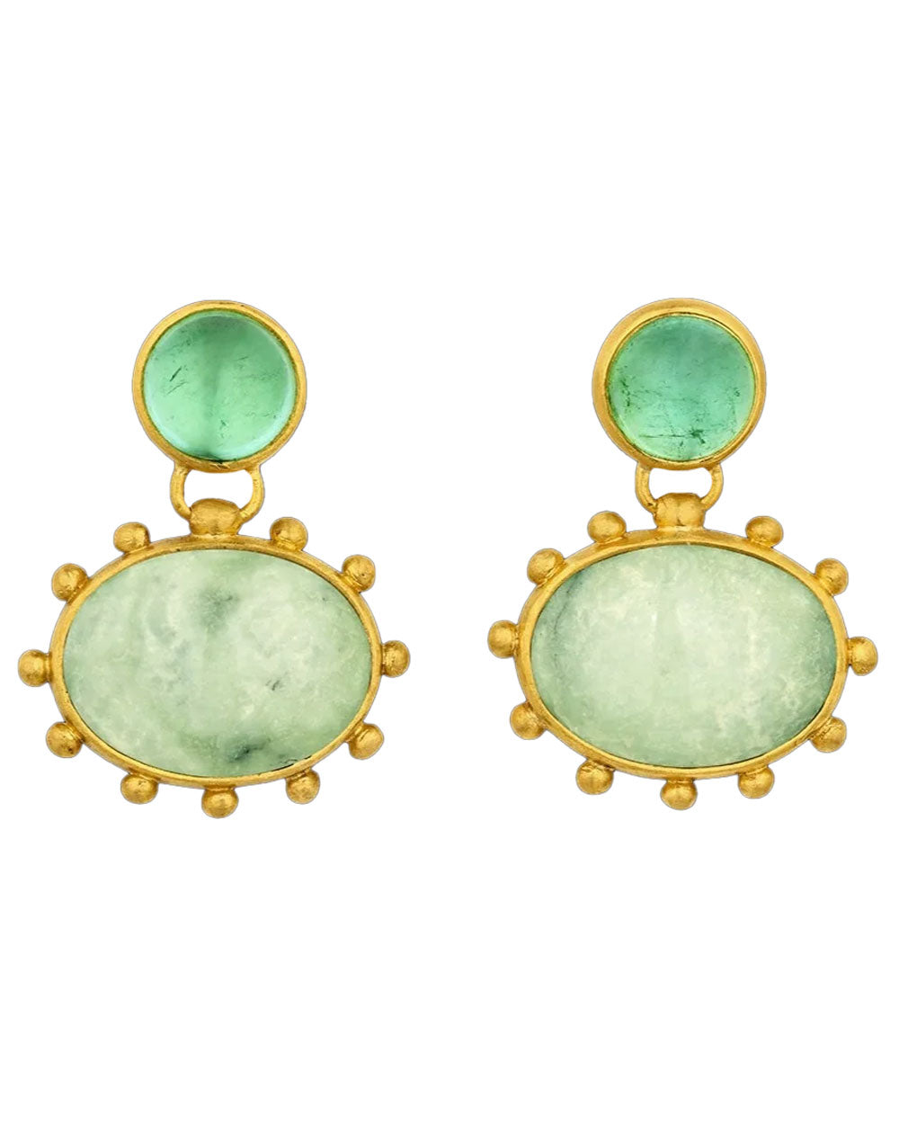Variscite Water and Tourmaline Earrings