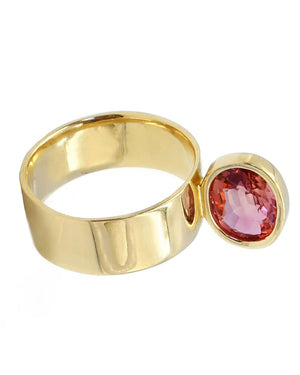 Pink Tourmaline Perch Ring