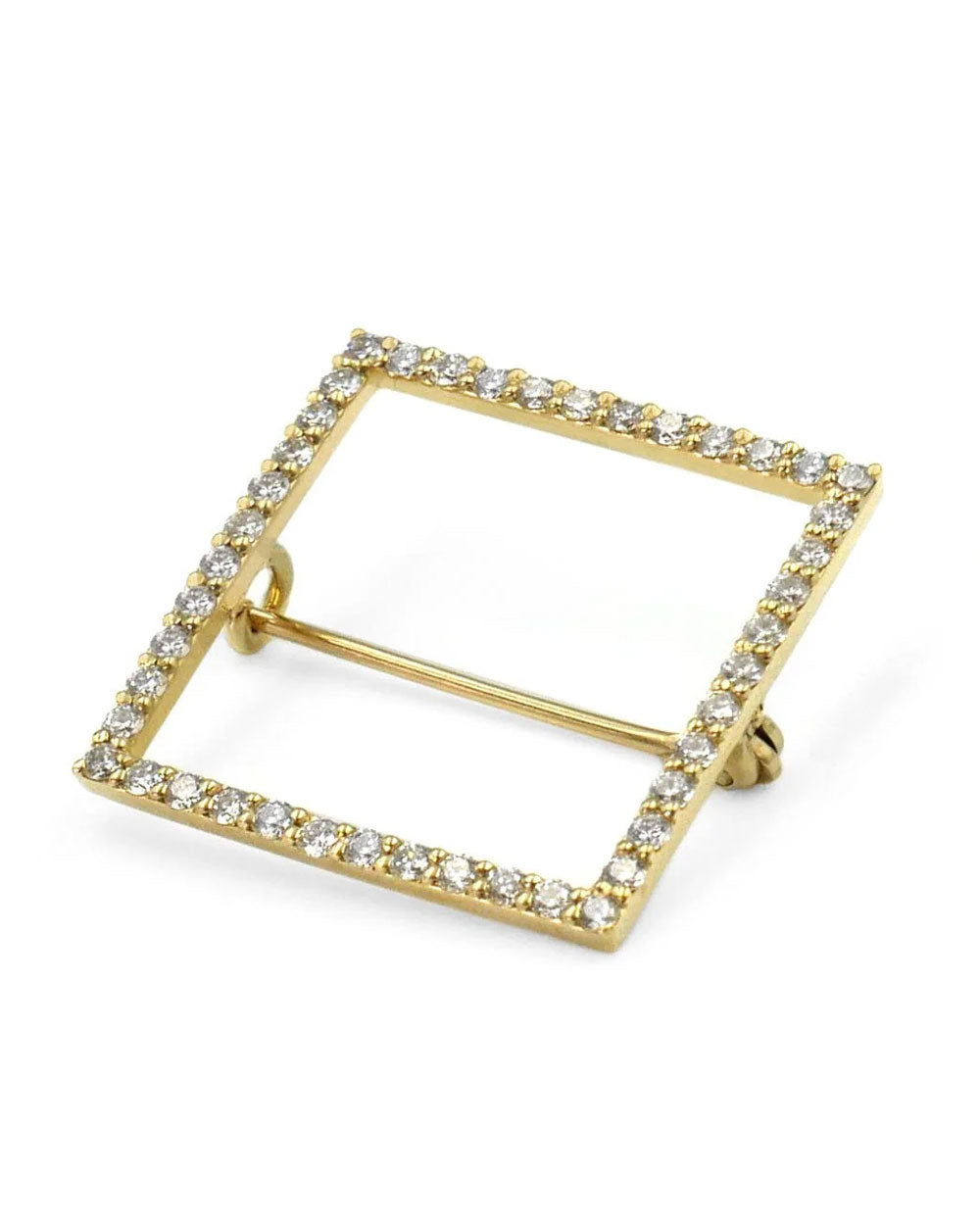Square Puzzle Diamond Brooch
