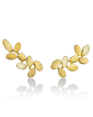 Gold Petal Cuff Earrings