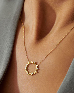Mini Circle Petal Pendant Necklace