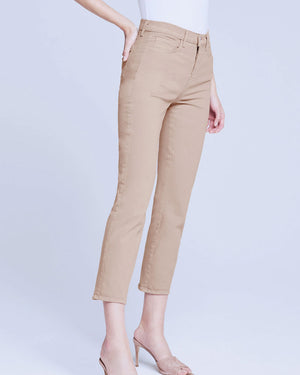 Alexia Cropped Cigarette Jeans in Cashew