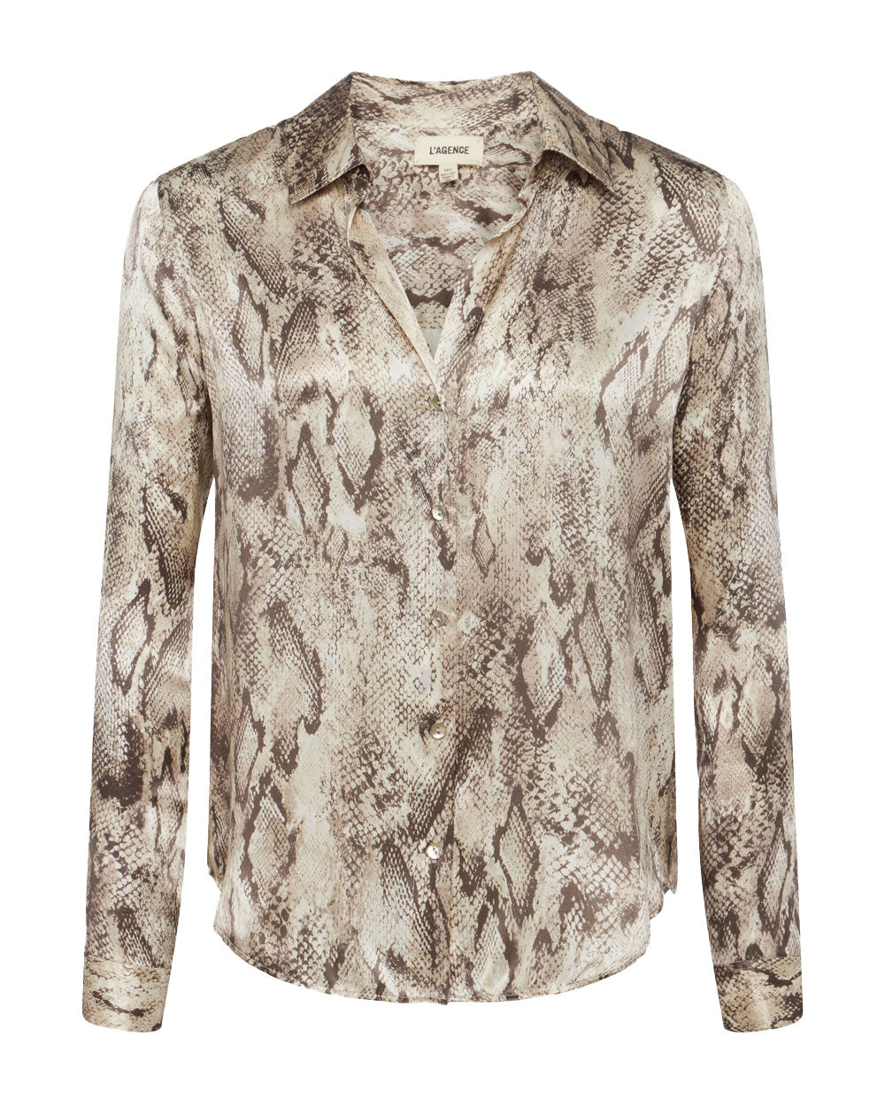 Tan Multi Snake Tyler Long Sleeve Blouse