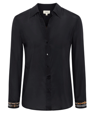 Black long sleeve blouse formal online