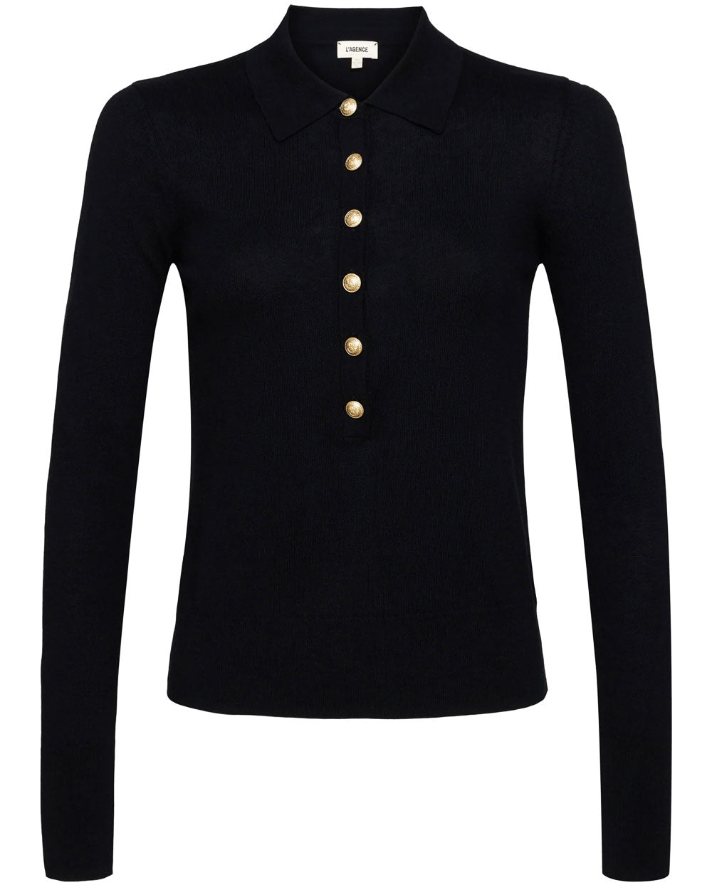 Black and Gold Sterling Collared Sweater