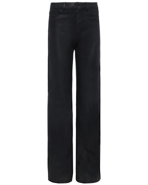 Noir Coated Clayton High Rise Wide Leg Pant