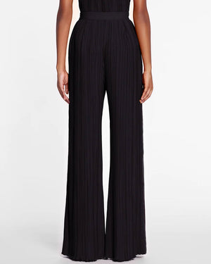 Black High Rise Pleated Pant