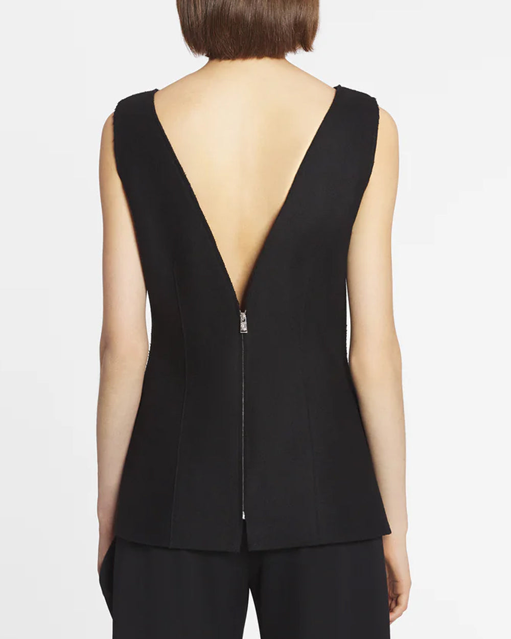 Black Sleeveless Peplum Top