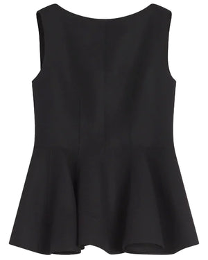 Black Sleeveless Peplum Top