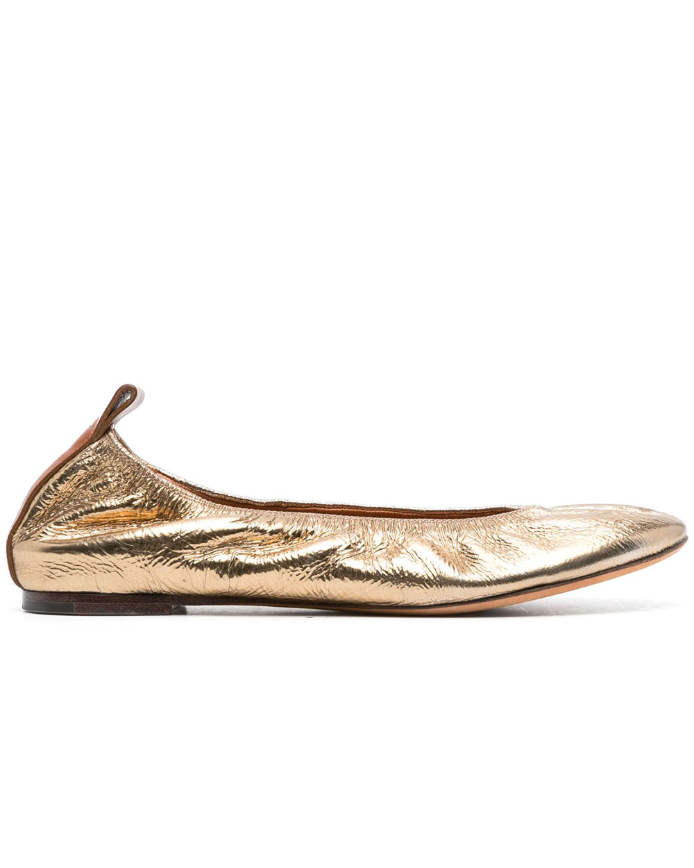Metallic Ballerina Flat in Gold