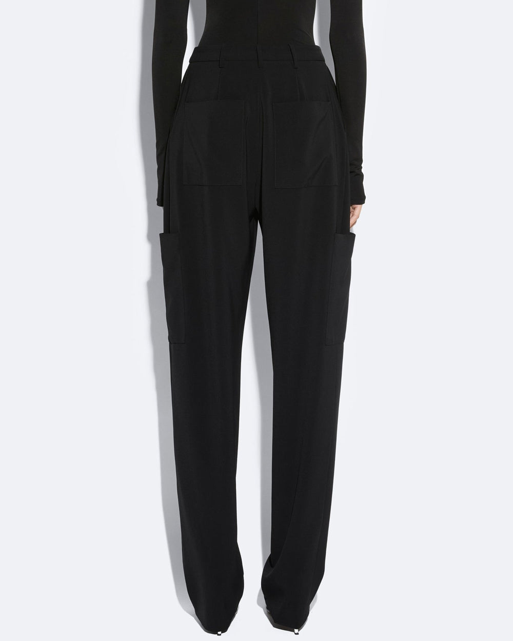 Black Crepe Tapered Trouser