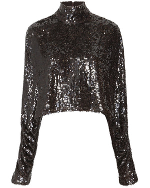 Cacao Sequin Crop Caftan