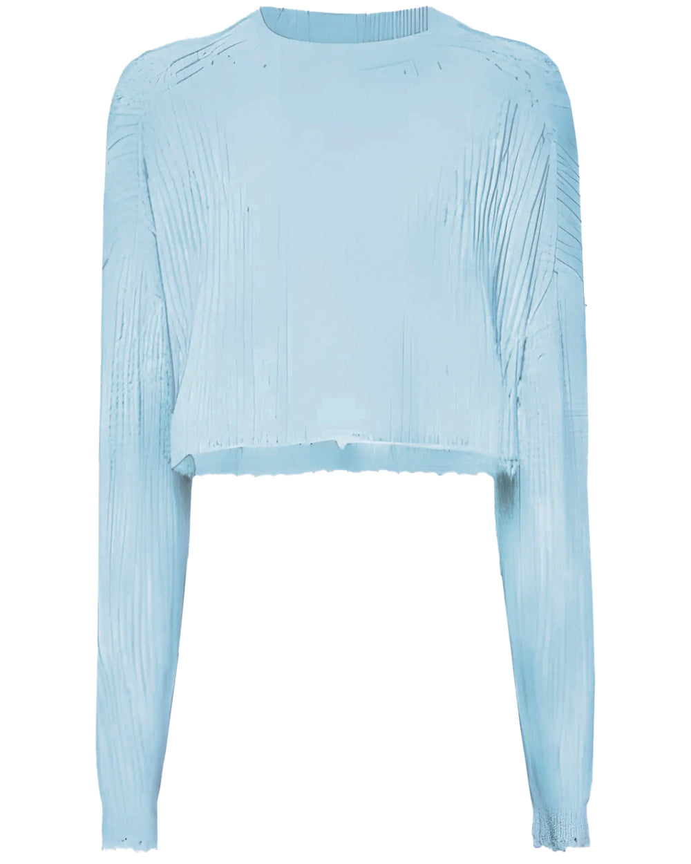 Soft Blue Long Sleeve Crop Pullover