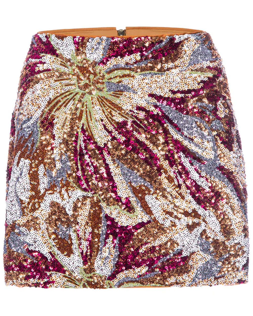 Abstract Floral Sequin Skirt