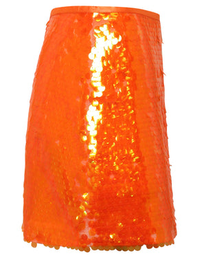 Tangerine Jolly Rancher Sequin Mini Skirt