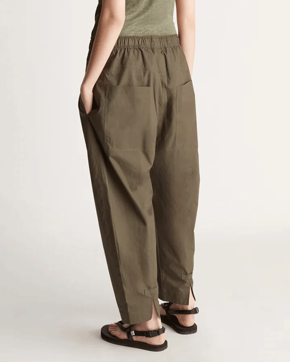 Olive Poplin Pant