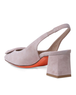 Lemon Suede Sling Heel in Pink