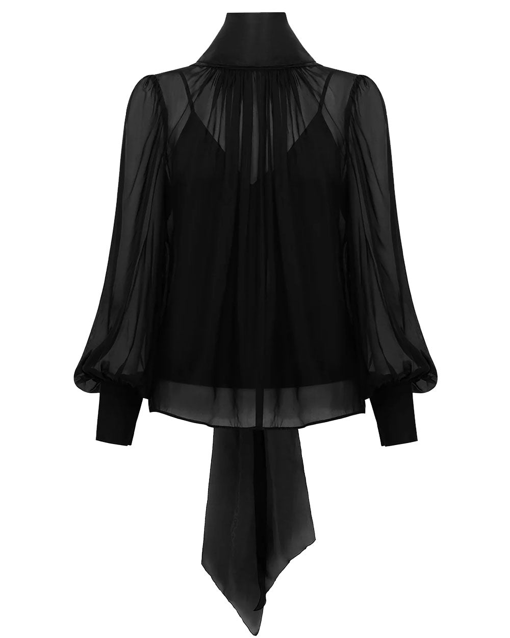 Leo Lin Ebony Agna Silk Organza Blouse – Stanley Korshak