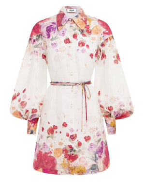 Fleur Print Juliana Shirt Mini Dress
