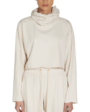 Ivory Coreena Cropped Cowl Neck