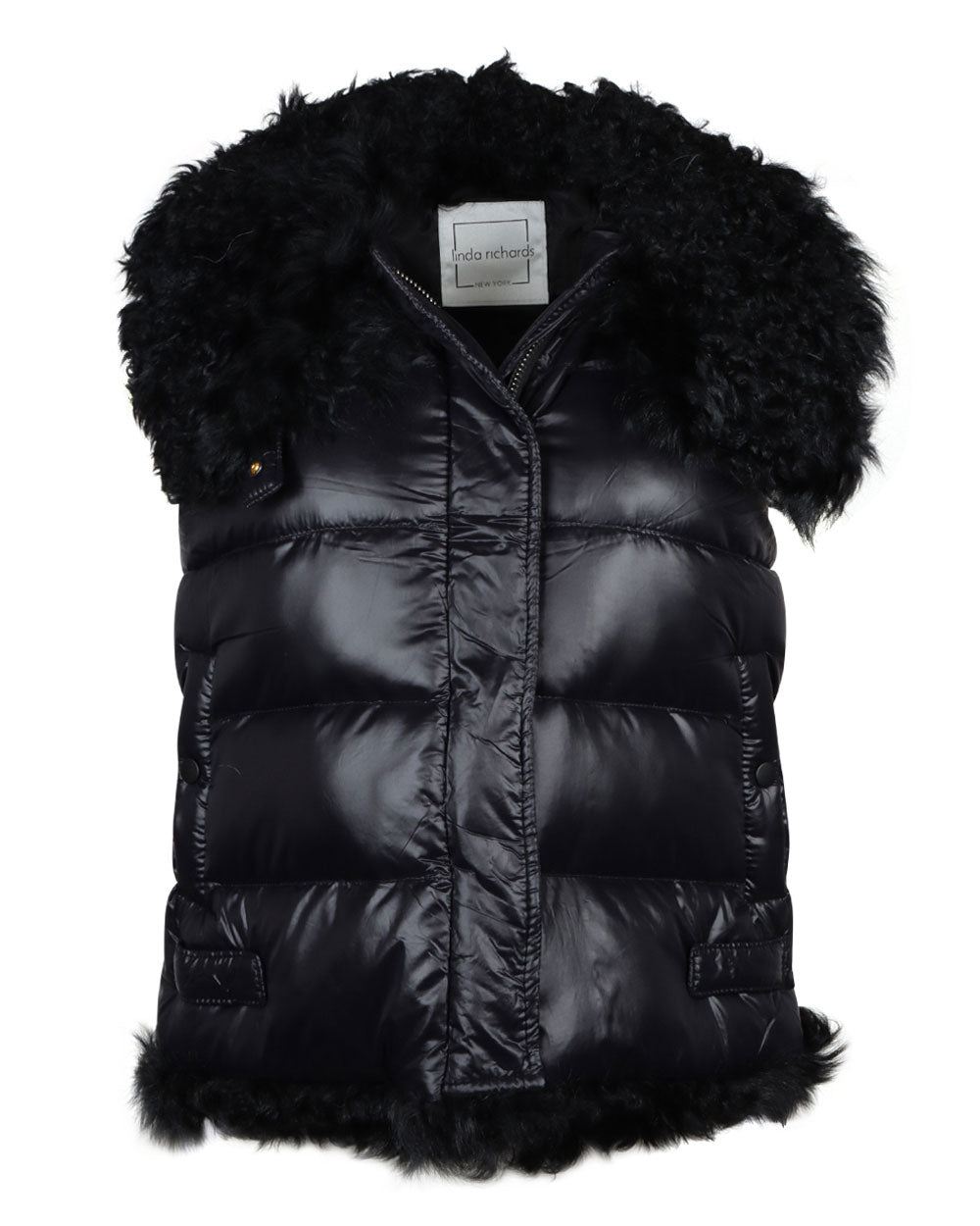 Lamb Down Puffer Vest in Black