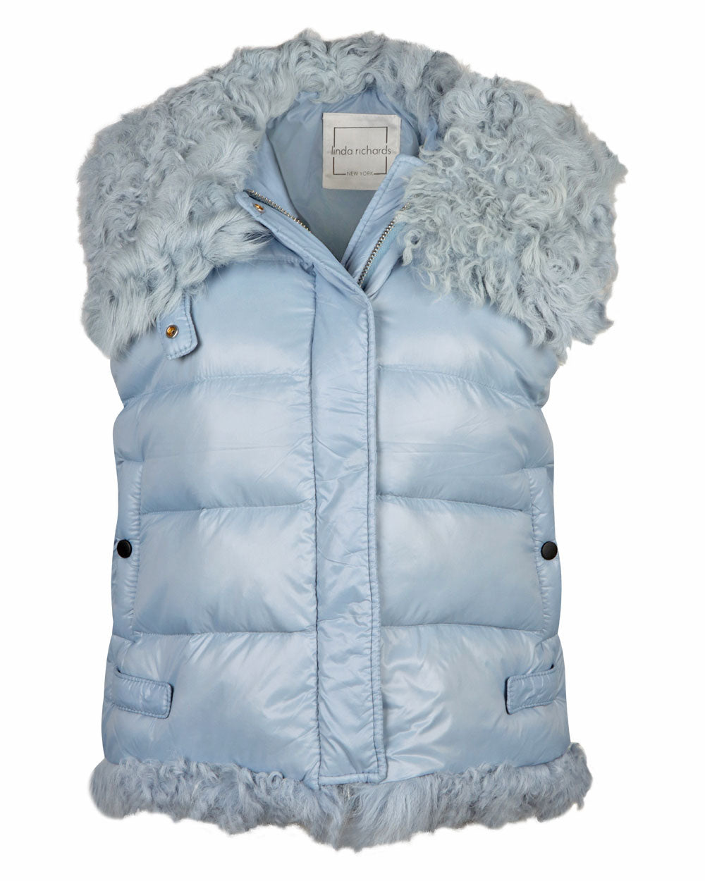 Lamb Down Puffer Vest in Blue