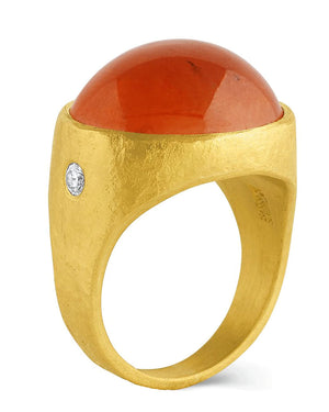 Mandarin Garnet Roman Signet Ring