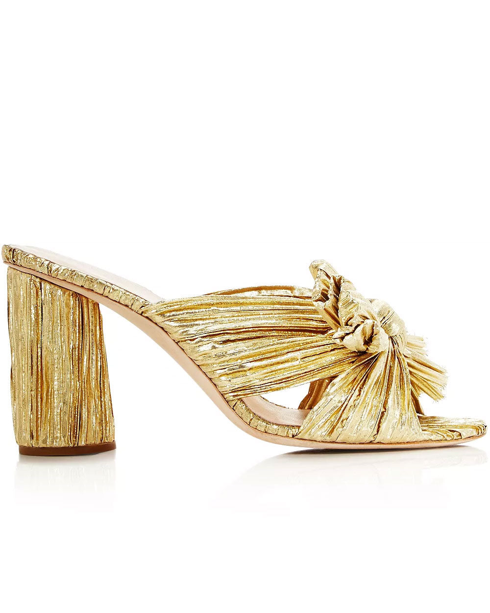 Penny Pleated Mule in Gold