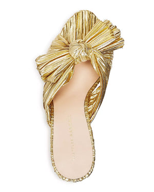 Penny Pleated Mule in Gold
