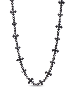 Black Diamond Alternating Cross Chocker Necklace