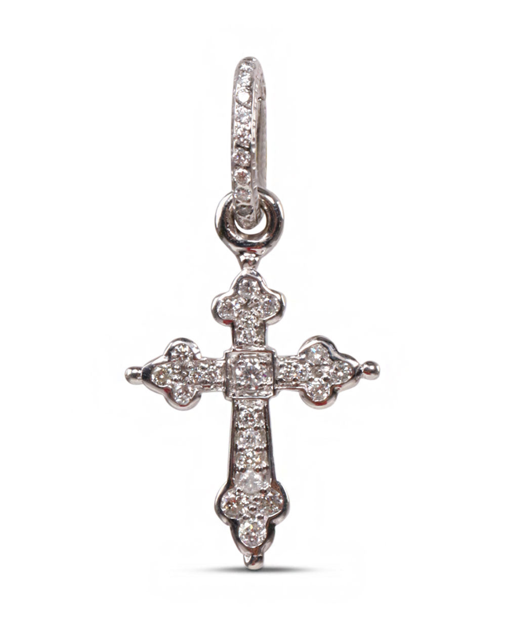 Medium Diamond Gothic Cross Pendant