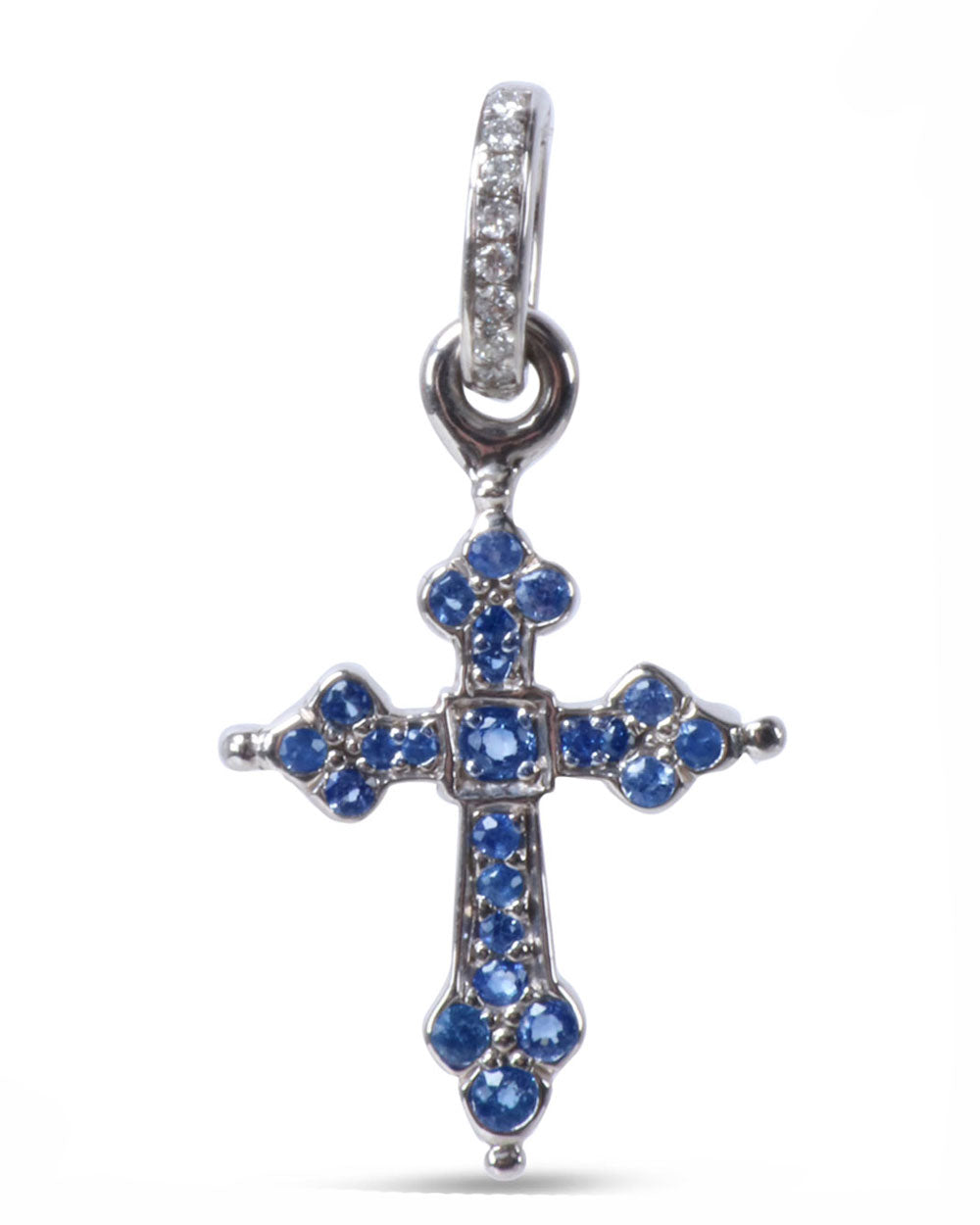 Medium Sapphire Gothic Cross Pendant