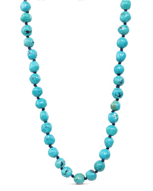 Turquoise Beaded Knotted Necklace