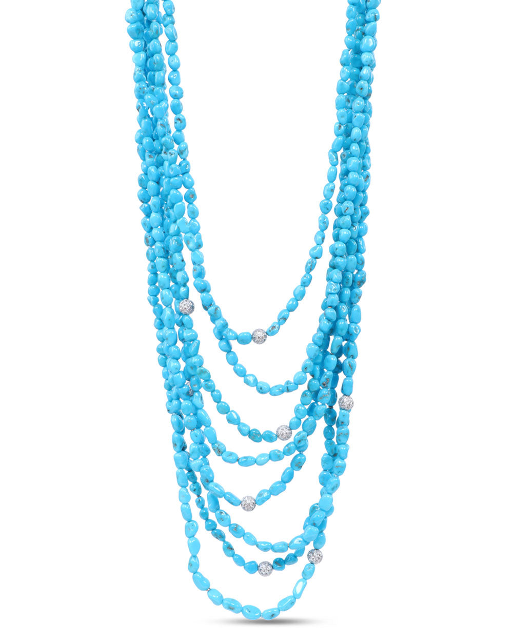 Turquoise Eight Strand Beaded Necklace