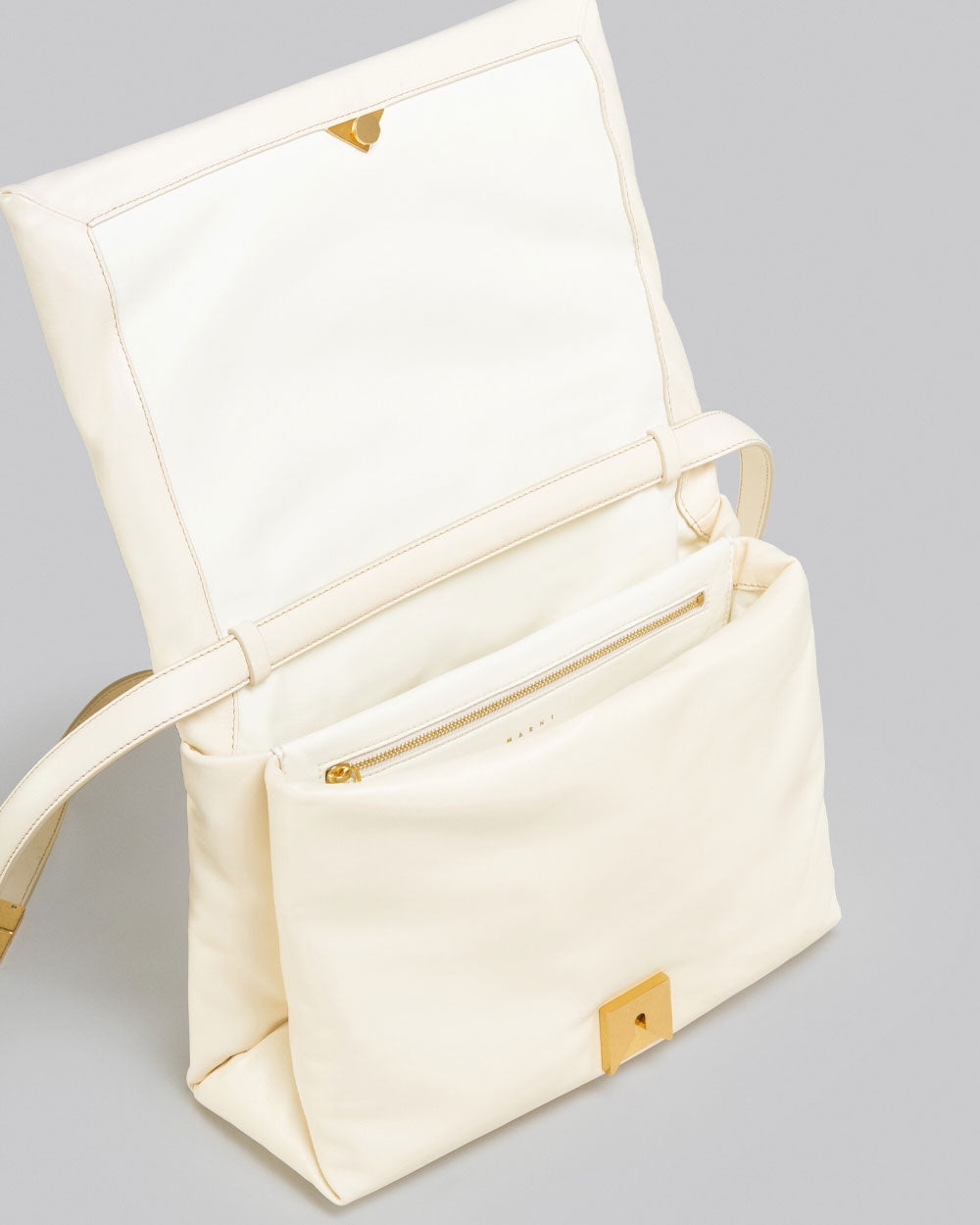 Marni Large Calfskin Crossbody Bag in Ivory