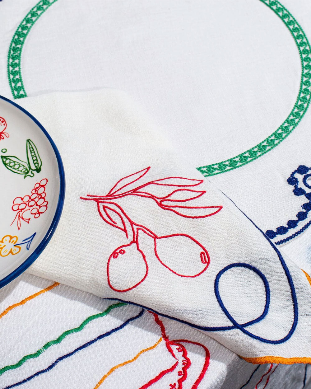 Fete Embroidered Linen Napkins