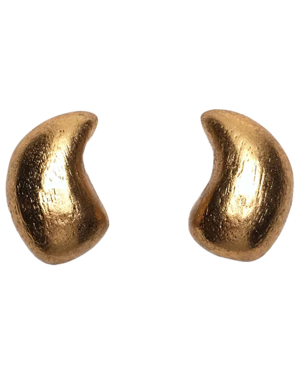Vilmo Goldfoil Button Curve Clip On Earrings