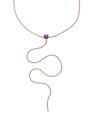 Purple Diamond Lariat Necklace