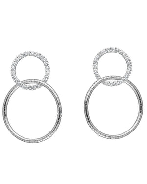 Diamond Double Round Earrings