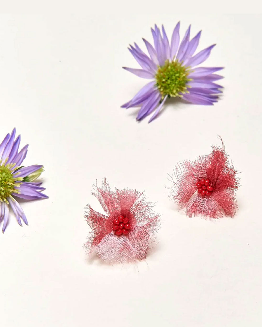 Blush Flower Bloom Stud Earrings