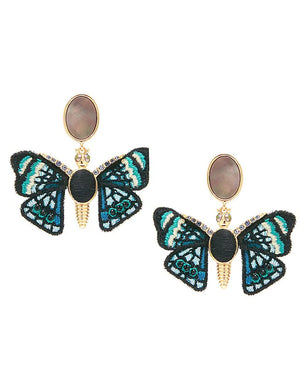 Willa Green Butterfly Earrings