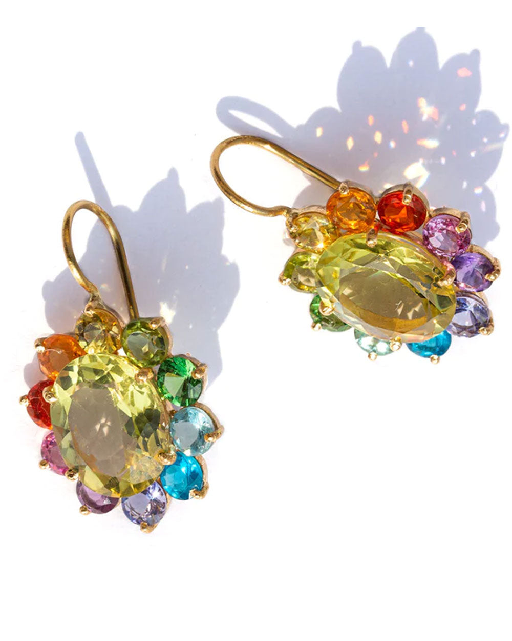 Lemon Quartz Rainbow Hortensia Earrings