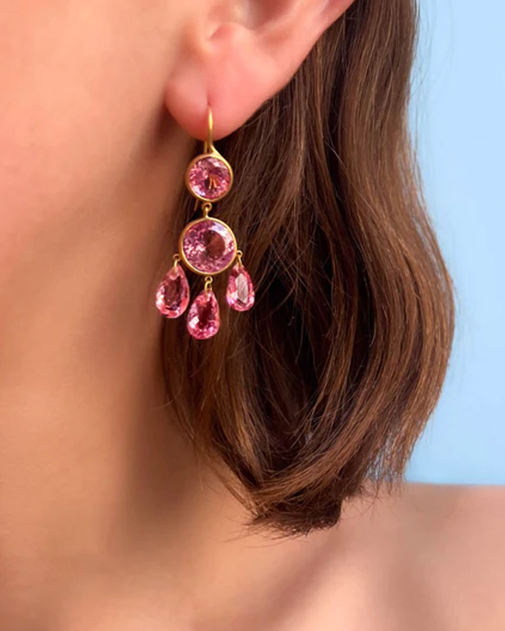 Pink Tourmaline Gabrielle D’Estrees Earrings