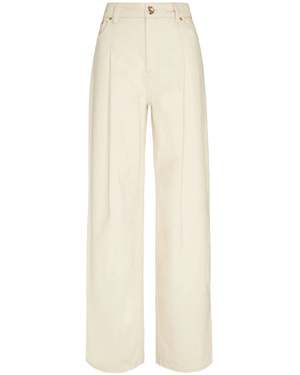 Ivory Carrie Wide Leg Pleated Jeans