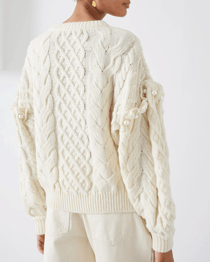 Ivory Jovy Cable Knit Sweater